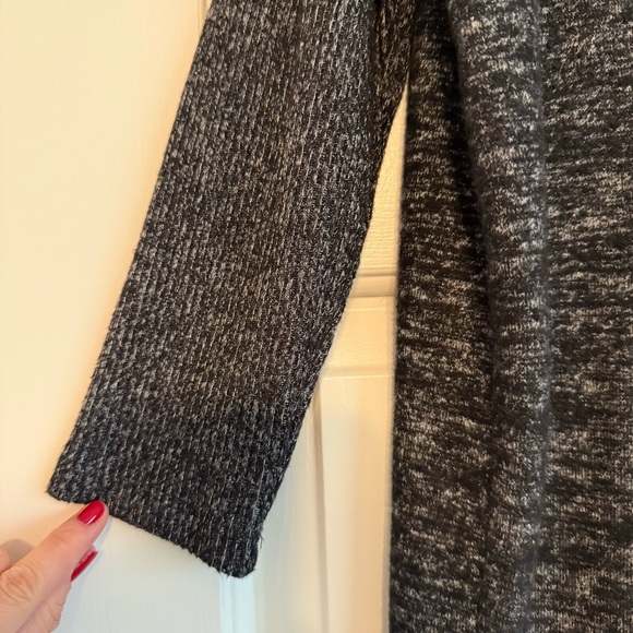 GAP Dress Size S Softspun Ribbed Cowlneck Marled Grey Beautiful Drape 3/4 sleeve - Picture 4 of 10